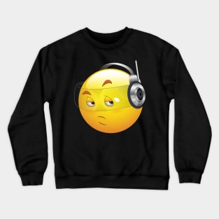 Chill Music Smiley Face Emoticon Crewneck Sweatshirt